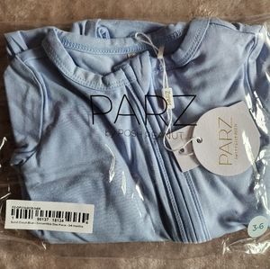 Posh Peanut Parz Collection Solid Cloud Blue Convertible One Piece Size 3-6 MO
